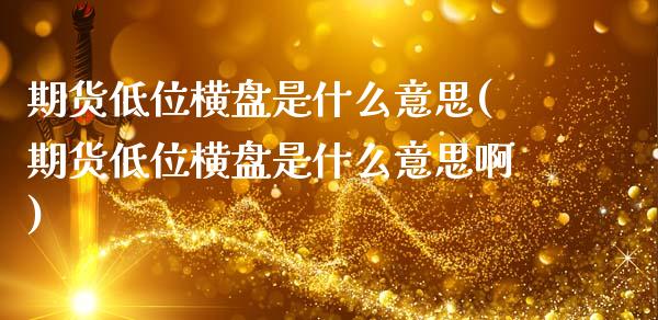 期货低位横盘是什么意思(期货低位横盘是什么意思啊)_https://www.qmgjg.com_恒生指数是什么_第1张