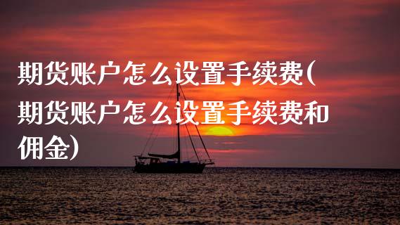 期货账户怎么设置手续费(期货账户怎么设置手续费和佣金)_https://www.qmgjg.com_香港恒生指数_第1张