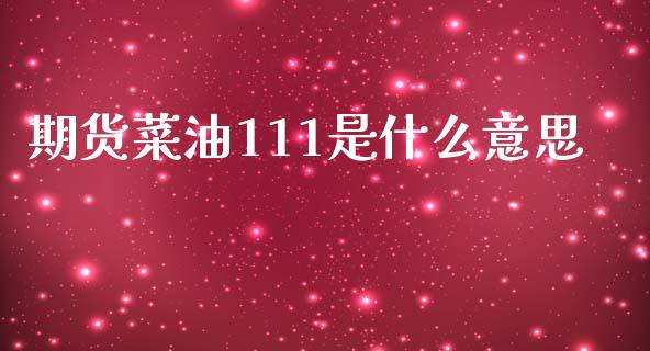 期货菜油111是什么意思_https://www.qmgjg.com_港股恒生指数_第1张