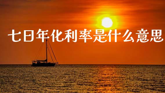 七日年化利率是什么意思_https://www.qmgjg.com_香港恒生指数_第1张