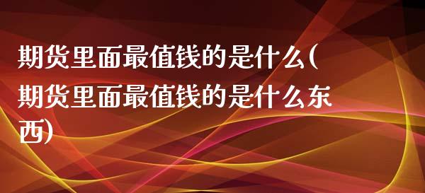 期货里面最值钱的是什么(期货里面最值钱的是什么东西)_https://www.qmgjg.com_恒生指数期货_第1张