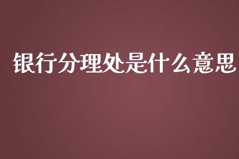 银行分理处是什么意思_https://www.qmgjg.com_港股恒生指数_第1张