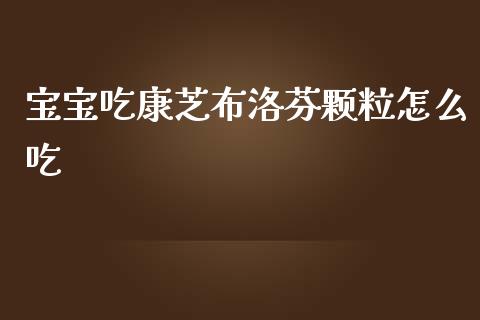 宝宝吃康芝布洛芬颗粒怎么吃_https://www.qmgjg.com_港股恒生指数_第1张