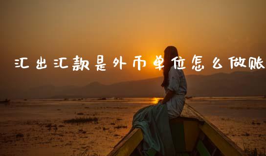 汇出汇款是外币单位怎么做账_https://www.qmgjg.com_恒生指数期货_第1张