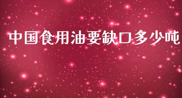 中国食用油要缺口多少吨_https://www.qmgjg.com_恒生指数期货_第1张