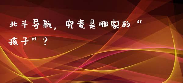 北斗导航，究竟是哪家的“孩子”？_https://www.qmgjg.com_香港恒生指数_第1张