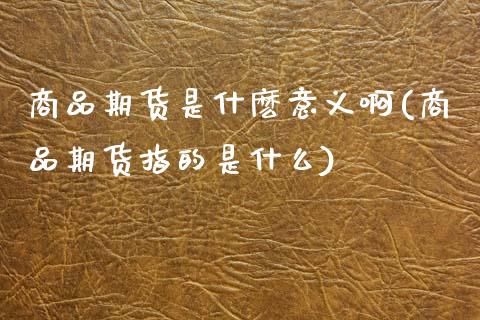 商品期货是什麽意义啊(商品期货指的是什么)_https://www.qmgjg.com_港股恒生指数_第1张