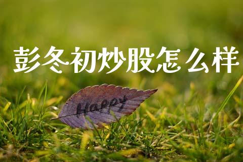 彭冬初炒股怎么样_https://www.qmgjg.com_恒生指数期货_第1张
