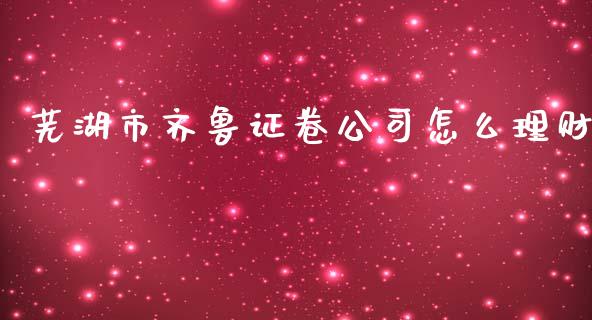 芜湖市齐鲁证卷公司怎么理财_https://www.qmgjg.com_香港恒生指数_第1张