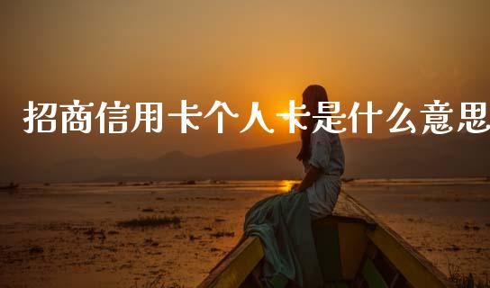 招商信用卡个人卡是什么意思_https://www.qmgjg.com_港股恒生指数_第1张