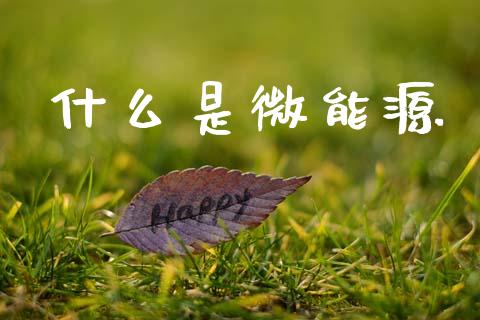 什么是微能源_https://www.qmgjg.com_恒生指数期货_第1张