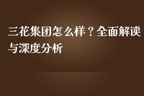 三花集团怎么样？全面解读与深度分析_https://www.qmgjg.com_香港恒生指数_第1张