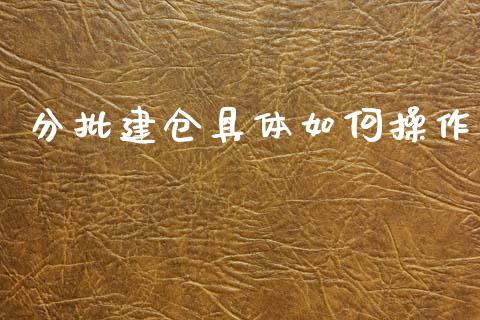 分批建仓具体如何操作_https://www.qmgjg.com_恒生指数期货_第1张