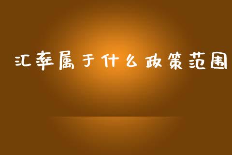 汇率属于什么政策范围_https://www.qmgjg.com_恒生指数期货_第1张