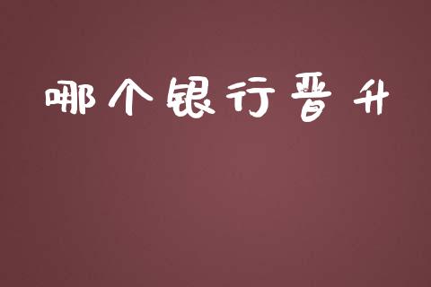 哪个银行晋升_https://www.qmgjg.com_港股恒生指数_第1张