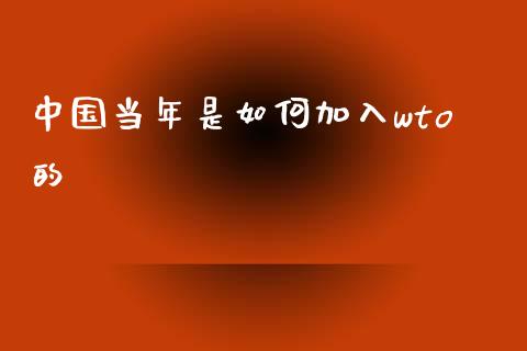 中国当年是如何加入wto的_https://www.qmgjg.com_港股恒生指数_第1张