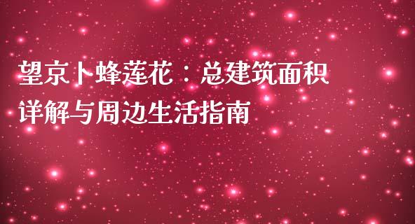 望京卜蜂莲花：总建筑面积详解与周边生活指南_https://www.qmgjg.com_恒生指数期货_第1张