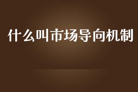 什么叫市场导向机制_https://www.qmgjg.com_恒生指数期货_第1张