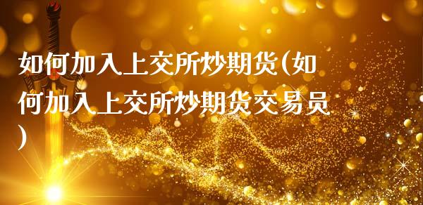 如何加入上交所炒期货(如何加入上交所炒期货交易员)_https://www.qmgjg.com_港股恒生指数_第1张