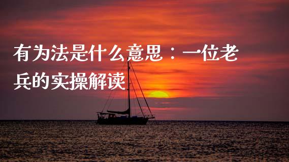 有为法是什么意思：一位老兵的实操解读_https://www.qmgjg.com_港股恒生指数_第1张