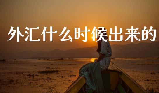 外汇什么时候出来的_https://www.qmgjg.com_香港恒生指数_第1张