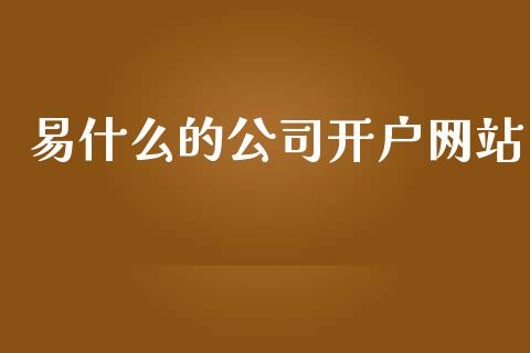 易什么的公司开户网站_https://www.qmgjg.com_香港恒生指数_第1张