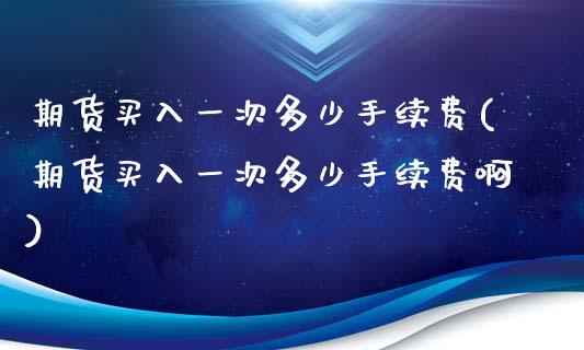 期货买入一次多少手续费(期货买入一次多少手续费啊)_https://www.qmgjg.com_港股恒生指数_第1张