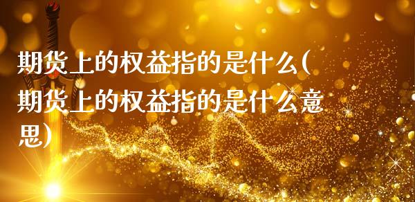 期货上的权益指的是什么(期货上的权益指的是什么意思)_https://www.qmgjg.com_港股恒生指数_第1张