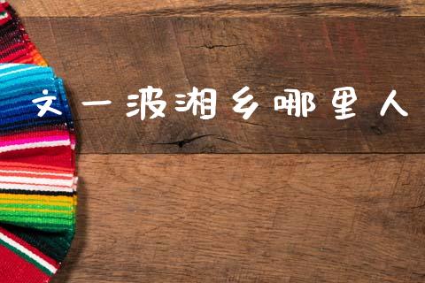 文一波湘乡哪里人_https://www.qmgjg.com_恒生指数是什么_第1张
