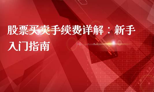 股票买卖手续费详解：新手入门指南_https://www.qmgjg.com_恒生指数期货_第1张
