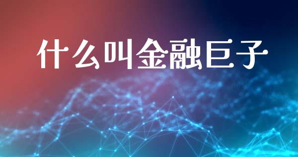 什么叫金融巨子_https://www.qmgjg.com_恒生指数期货_第1张