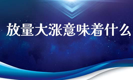放量大涨意味着什么_https://www.qmgjg.com_港股恒生指数_第1张