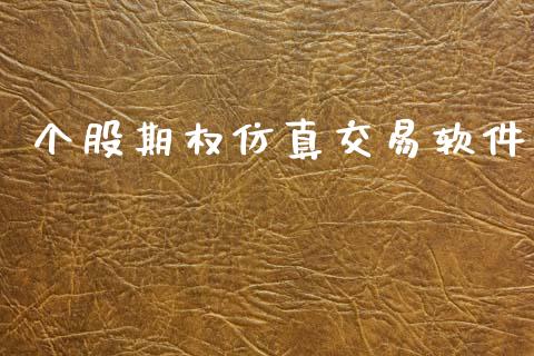 个股期权仿真交易软件_https://www.qmgjg.com_香港恒生指数_第1张