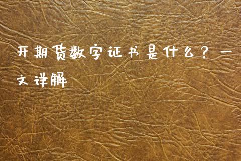 开期货数字证书是什么?一文详解_港股恒生指数_第1张_香港恒生指数_恒生指数期货_港股恒生指数_恒生指数是什么 开期货数字证书是什么?一文详解_https://www.qmgjg.com_港股恒生指数_第1张