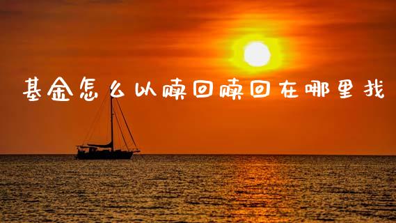 基金怎么以赎回赎回在哪里找_https://www.qmgjg.com_恒生指数期货_第1张