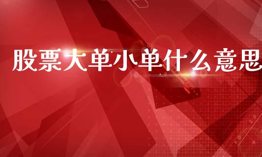 股票大单小单什么意思_https://www.qmgjg.com_恒生指数是什么_第1张