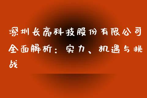 深圳长亮科技股份有限公司全面解析：实力、机遇与挑战_https://www.qmgjg.com_港股恒生指数_第1张