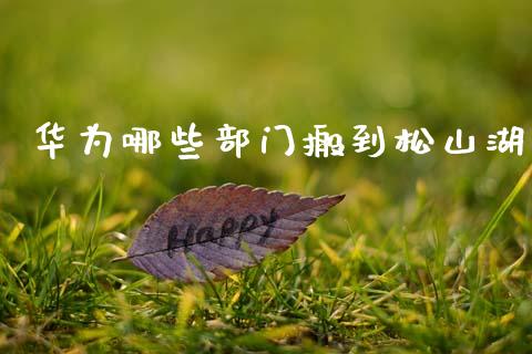 华为哪些部门搬到松山湖_https://www.qmgjg.com_港股恒生指数_第1张