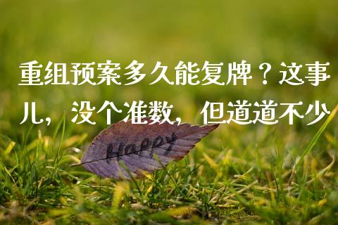 重组预案多久能复牌？这事儿，没个准数，但道道不少_https://www.qmgjg.com_恒生指数期货_第1张