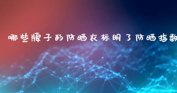 哪些牌子的防晒衣标明了防晒指数_https://www.qmgjg.com_恒生指数期货_第1张