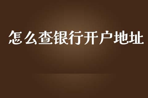 怎么查银行开户地址_https://www.qmgjg.com_港股恒生指数_第1张