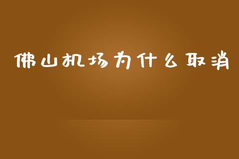 佛山机场为什么取消_https://www.qmgjg.com_恒生指数是什么_第1张