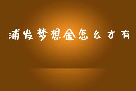 浦发梦想金怎么才有_https://www.qmgjg.com_恒生指数是什么_第1张