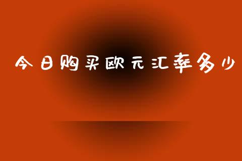今日购买欧元汇率多少_https://www.qmgjg.com_港股恒生指数_第1张