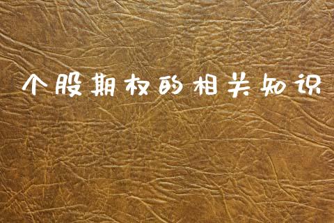 个股期权的相关知识_https://www.qmgjg.com_香港恒生指数_第1张