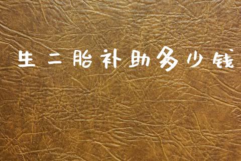 生二胎补助多少钱_https://www.qmgjg.com_香港恒生指数_第1张