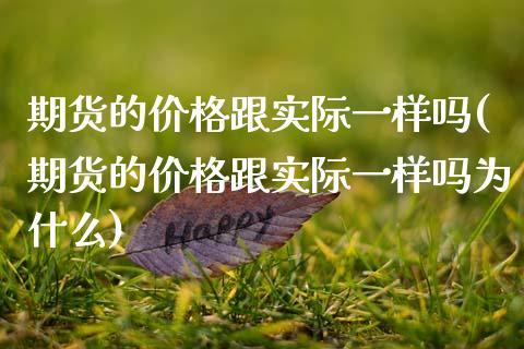 期货的价格跟实际一样吗(期货的价格跟实际一样吗为什么)_https://www.qmgjg.com_恒生指数期货_第1张