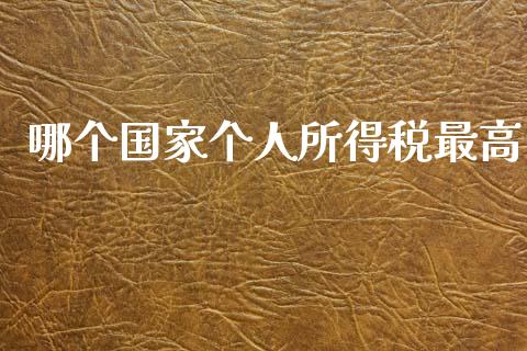 哪个国家个人所得税最高_https://www.qmgjg.com_恒生指数期货_第1张