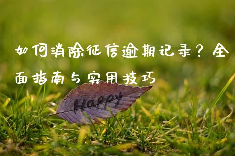 如何消除征信逾期记录？全面指南与实用技巧_https://www.qmgjg.com_港股恒生指数_第1张