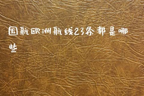 国航欧洲航线23条都是哪些_https://www.qmgjg.com_港股恒生指数_第1张